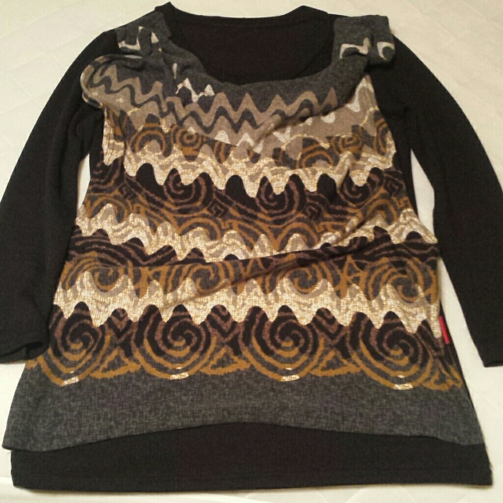 Cute draped front sweater